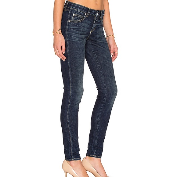 Anthro AMO mid-rise Jeans Stix True Blue - Picture 2 of 8